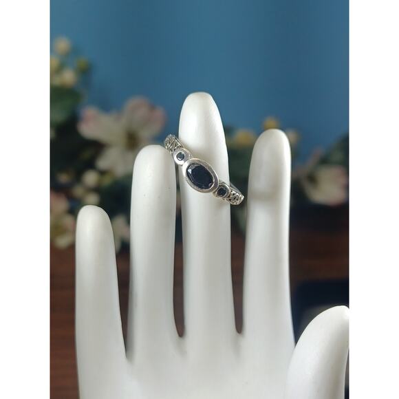 SILPADA Sterling Silver 925 Black Zircon Dazzling Band Cocktail Ring Gorgeous - Picture 1 of 11
